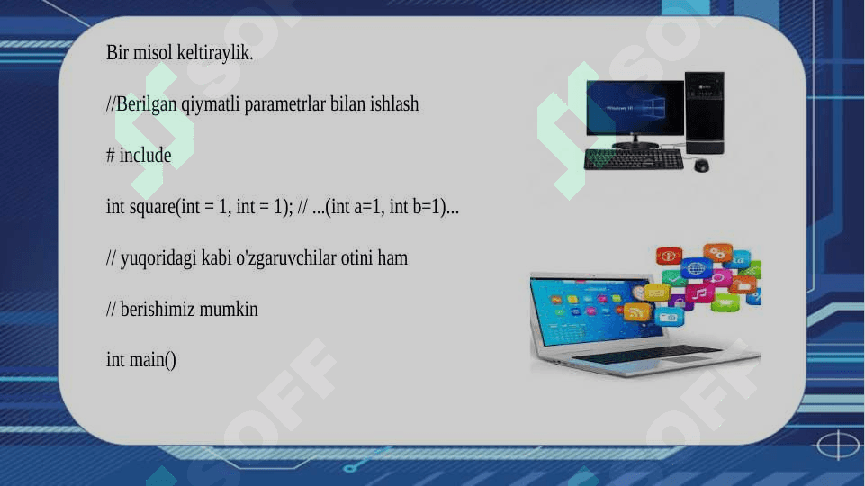 Funksiya argumentlarining berilgan qiymatlari 4
