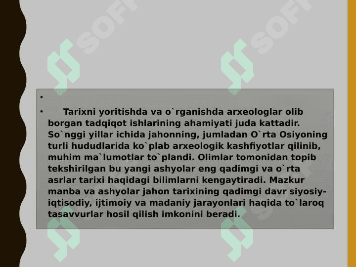 O'rta Osiyoning so'nggi o'rta asrlar davri arxeologik yodgorliklari 3