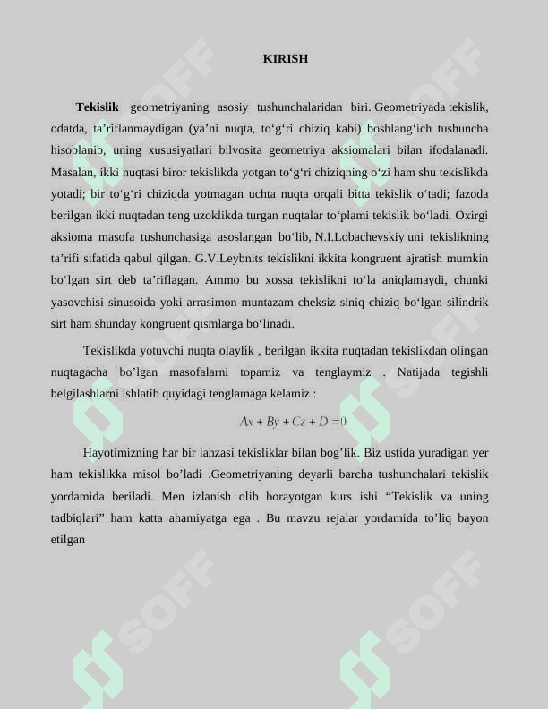 Tekislik va uning tadbiqlari 3