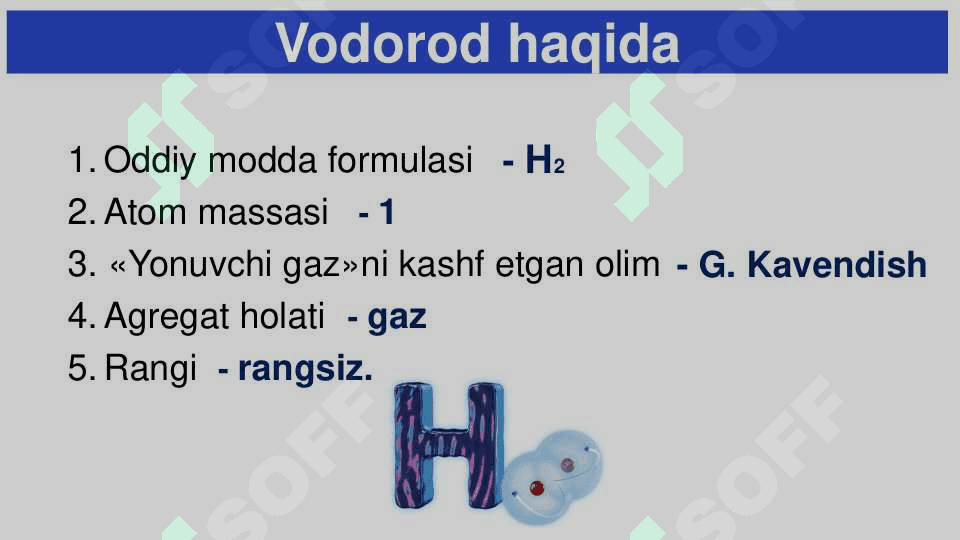 Vodorod oddiy modda 2