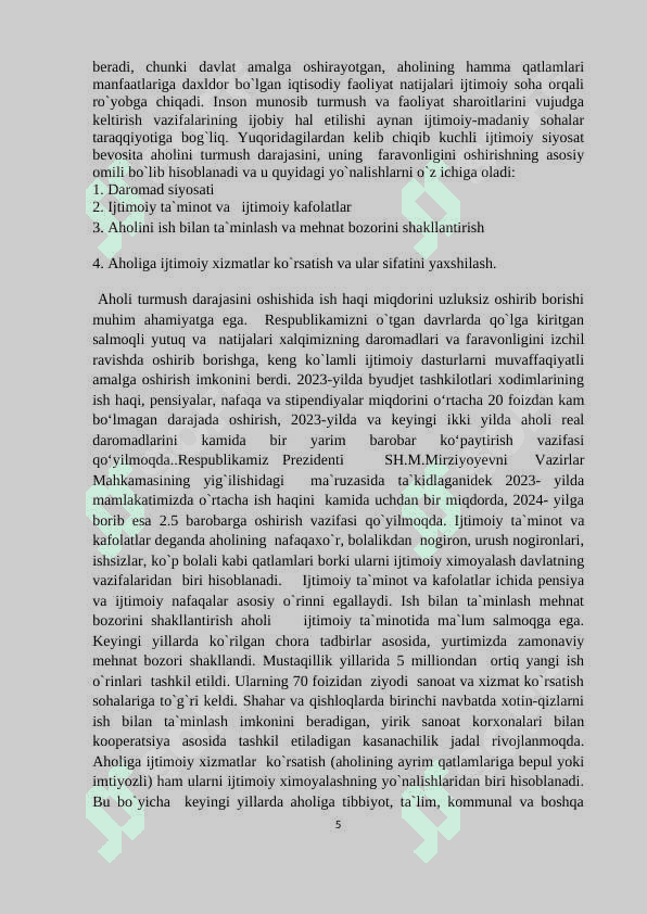 IJTIMOIY MADANIY SOHALARNI MOLIYALASHTIRISHDA BYUDJETNING  O’RNI VA  AHAMIYATI. 5