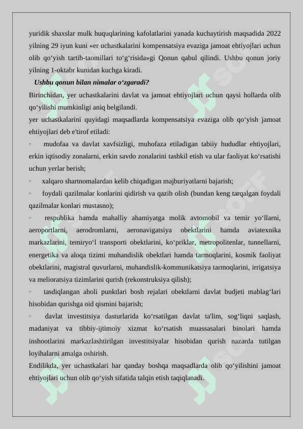 Xususiy mulkning daxlsizligi hamda davlat tomonidan muhofaza qilinishi 7
