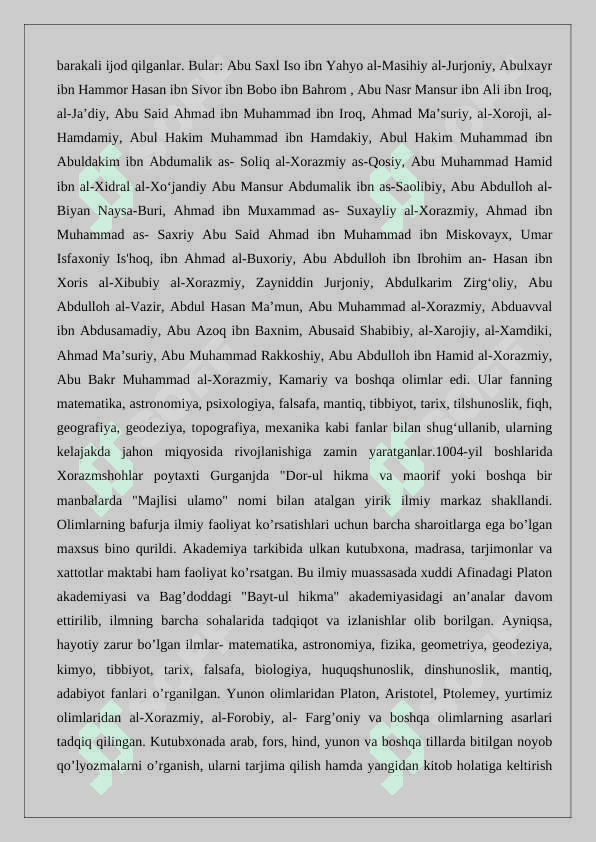 Abu-l-xayr ibn Hammor (tug‘. 942)ning Dorul hikma va ma’orifdagi ilmiy faoliyati 4