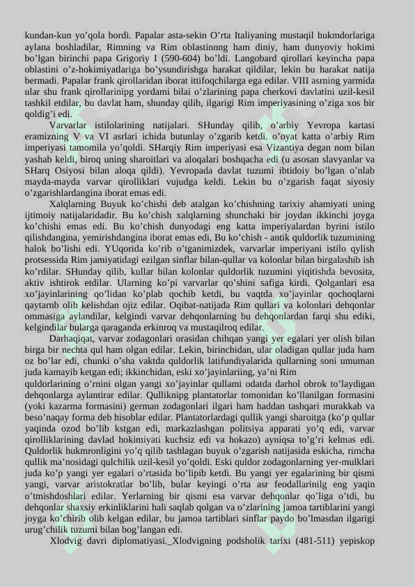 O’rta asrlarda xalqaro munosabatlar va diplomatiya 7