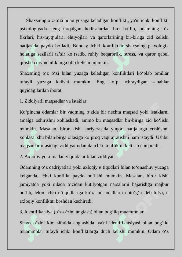 Shaxsning o’z-o’zi bilan yuzaga keladigan konflikt: sabab va oqibatlari 2