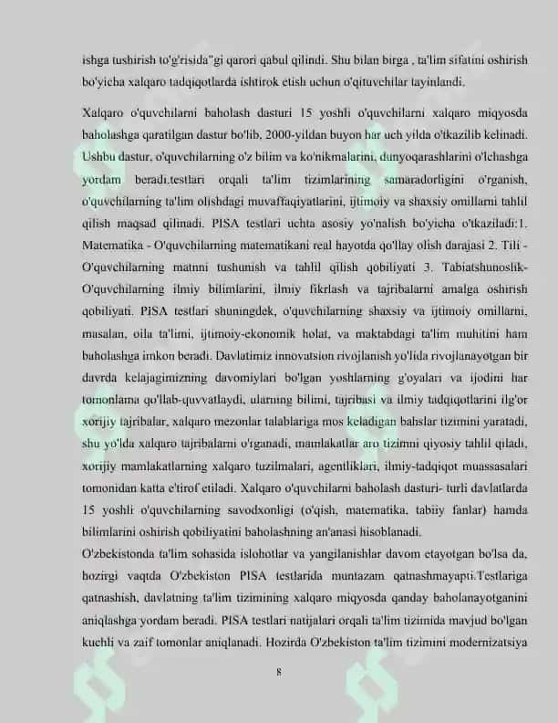 O‘quvchilar bilimini baholashda ko‘p tanlov javobli test topshiriqlaridan foydalanish metodi kurs ishi 8
