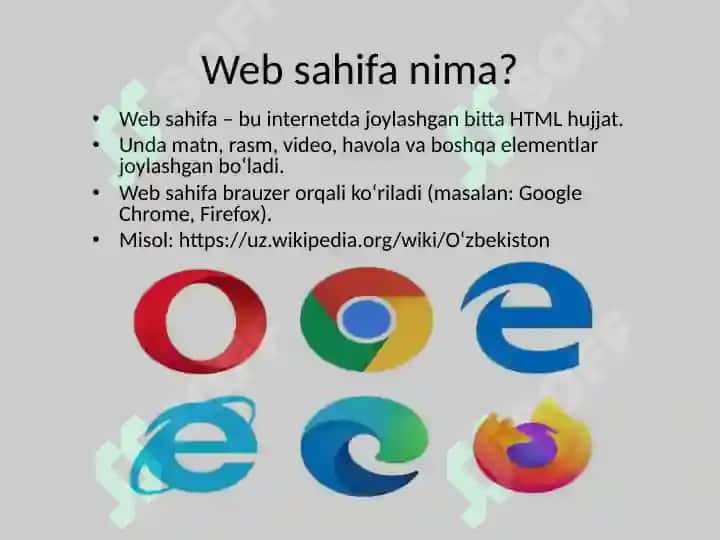 Web sahifa,web dasturlash haqida tushunchalar. 3