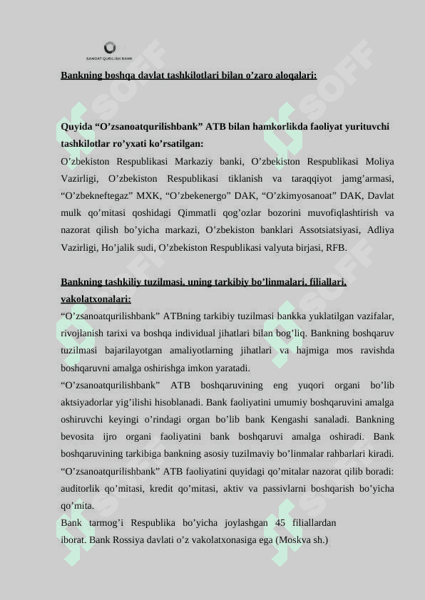 Sanoat qurilish bank amaliyot hisoboti 5