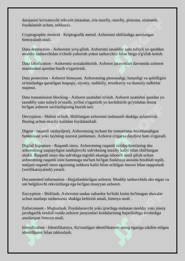 Atamalar xavfsizligini ta’minlash atamalar lug’ati 2