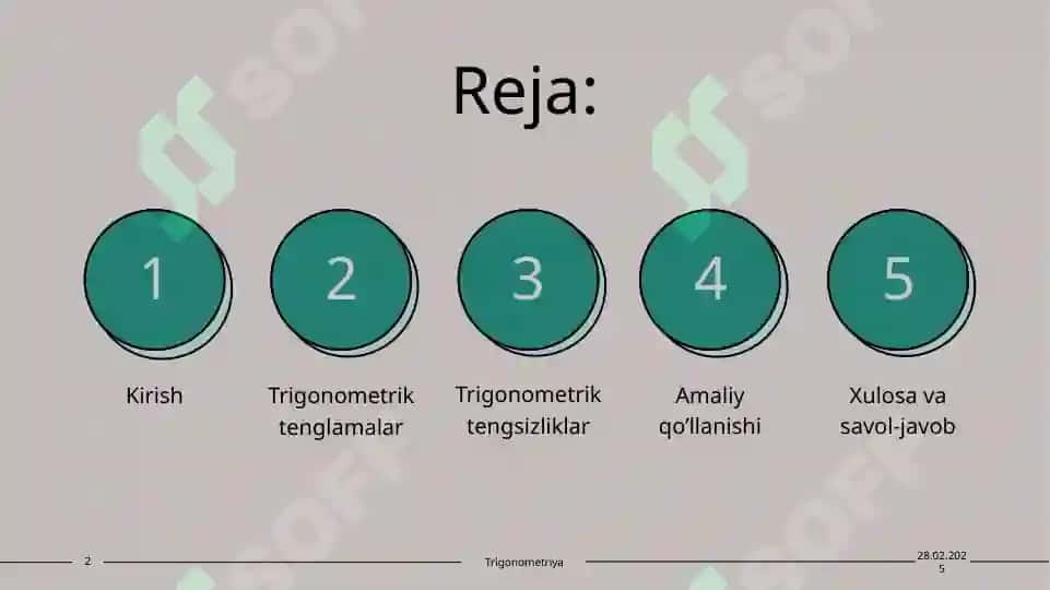 Trigonometrik tenglamalar va tengsizliklar 2
