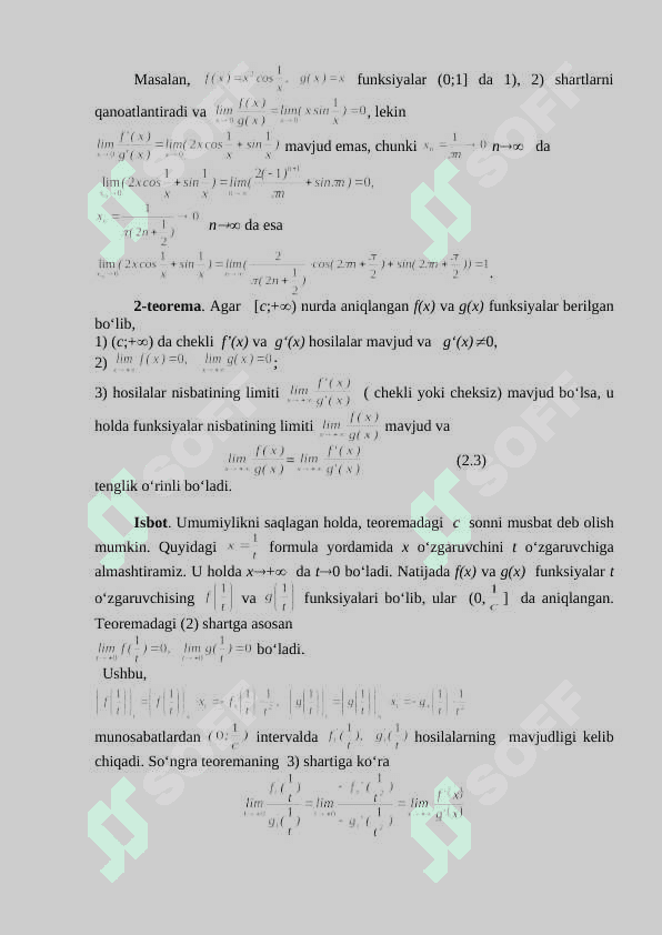 Differensial hisobning asosiy teoremalari va  tatbiqlari 8