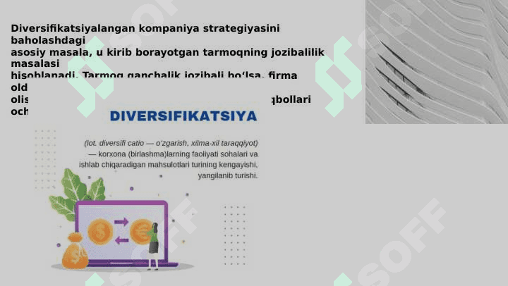 Diversifikatsiyalangan  firmaning strategiyasini aniqlash pptx 2
