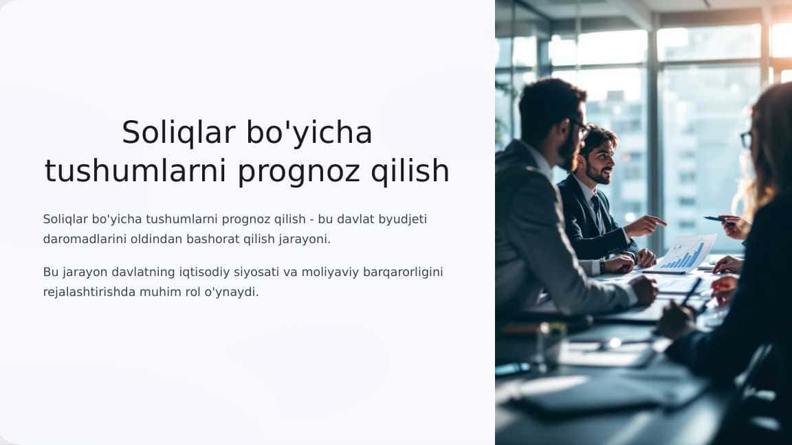 Soliqlar bo'yicha tushumlarni prognoz qilish 1