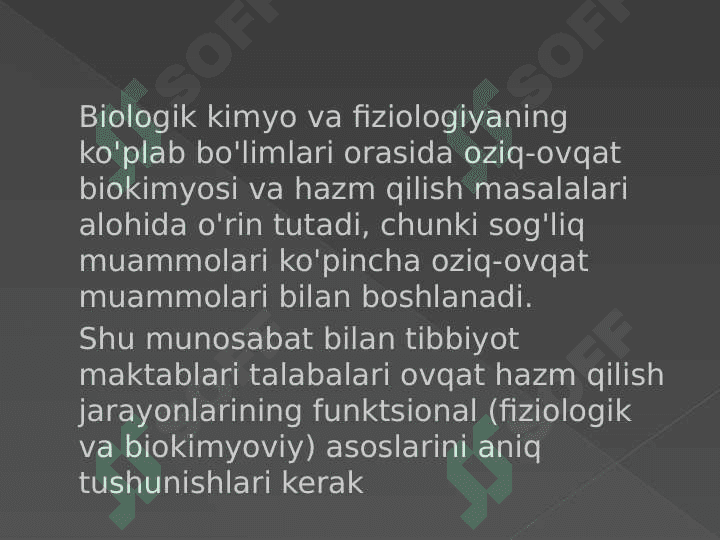OZIQLANISH BIOKIMYOSI 2