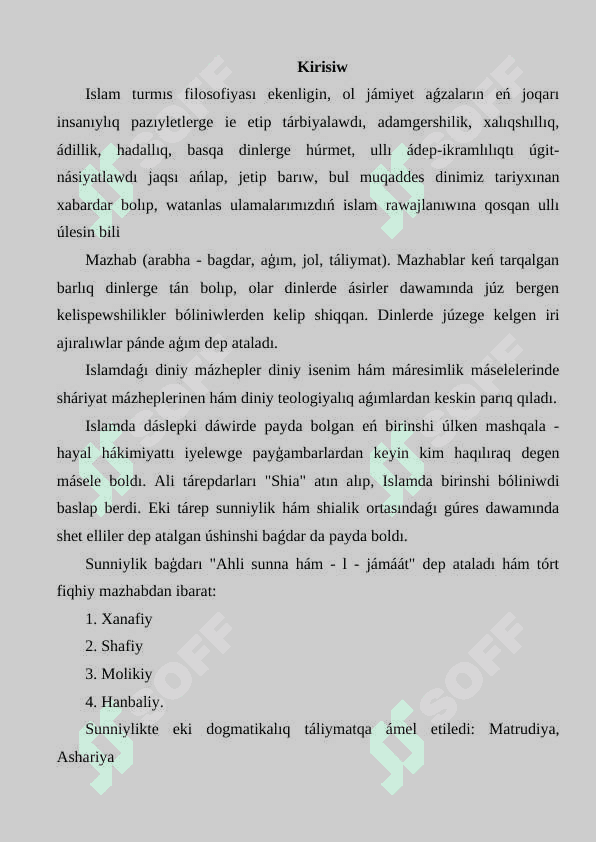 Islam dini qoraqolpoq tilida 2