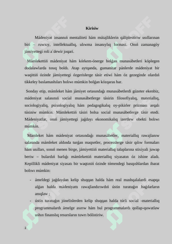 Madaniyat tizimi qoraqolpoq tilida 2