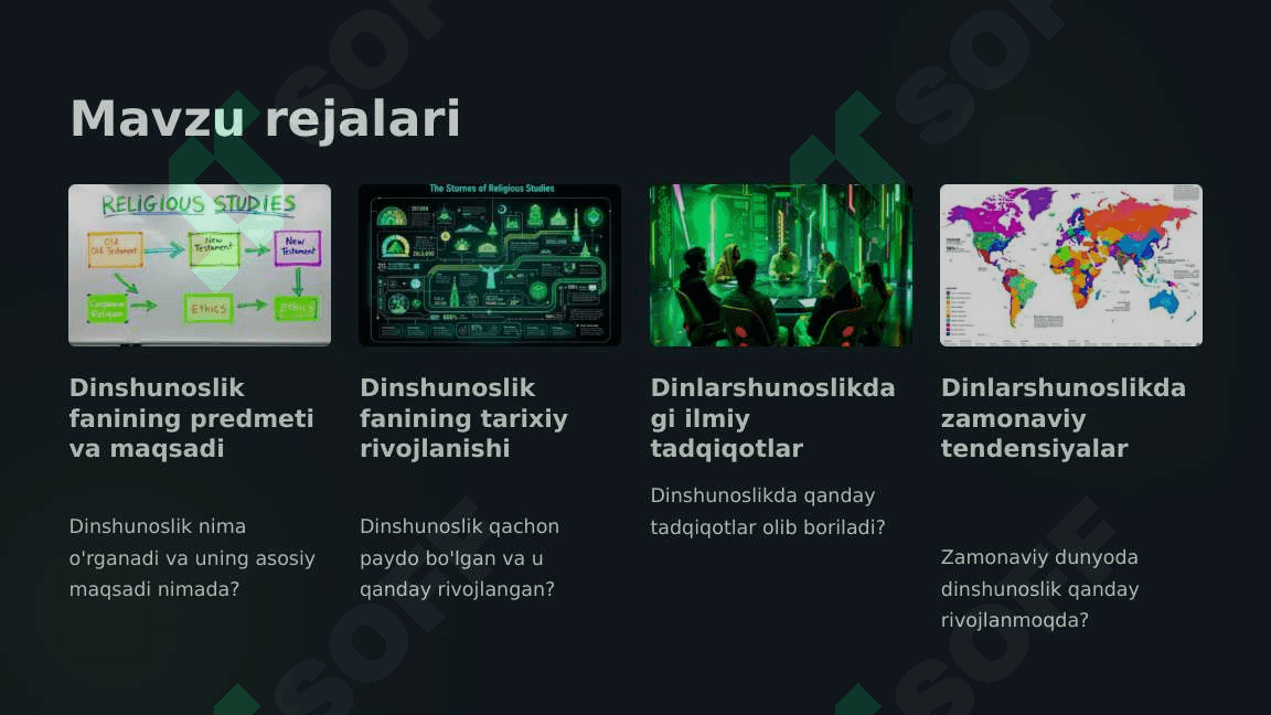 Dinshunoslik fanining vazifalari 2