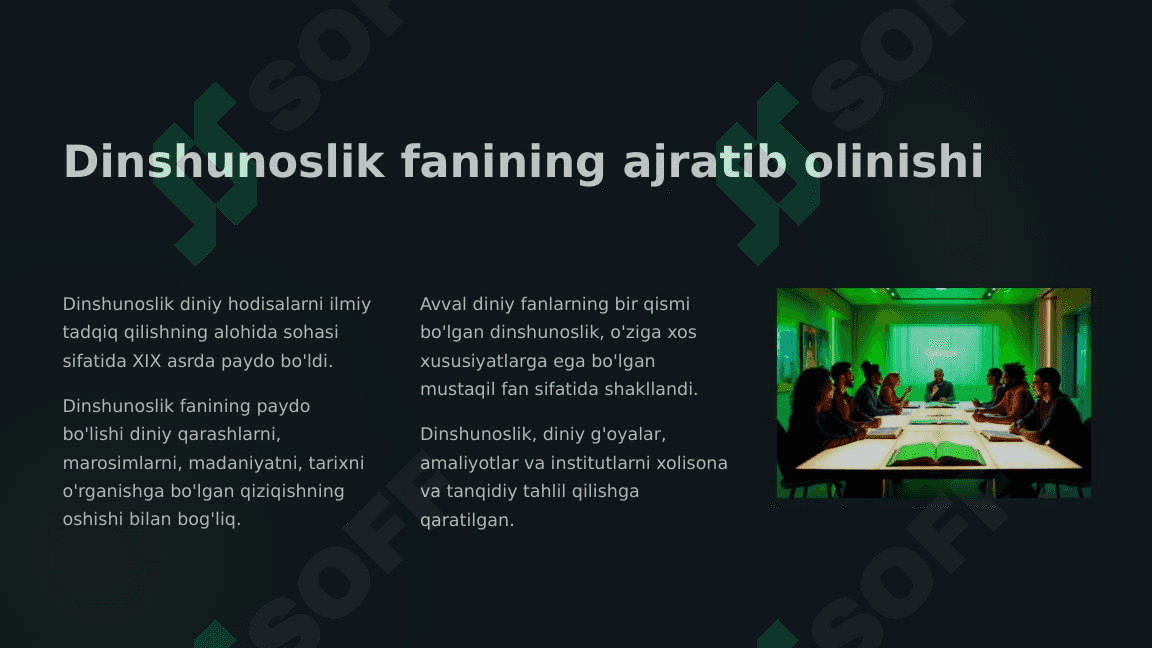 Dinshunoslik fanining vazifalari 4