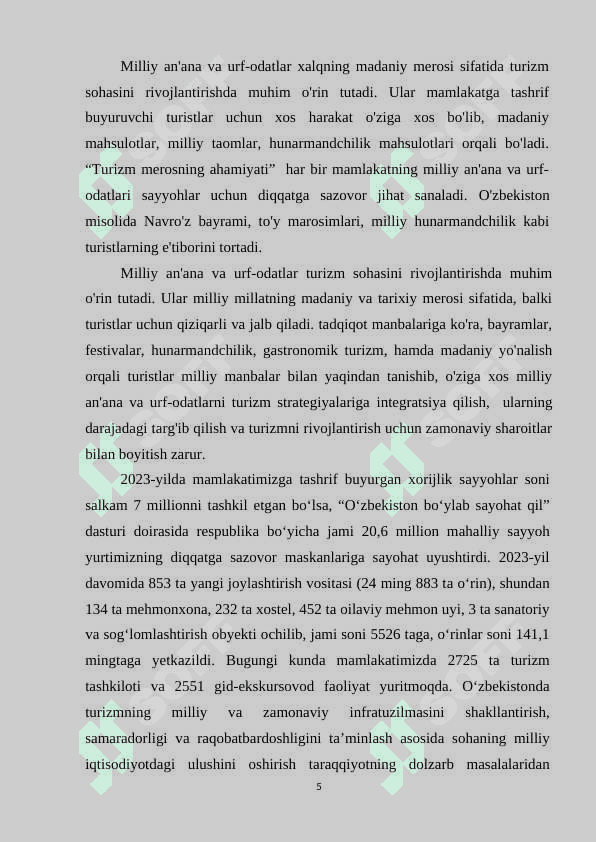 O’zbek oshxonalariga sayyohlarni jalb qilish 5