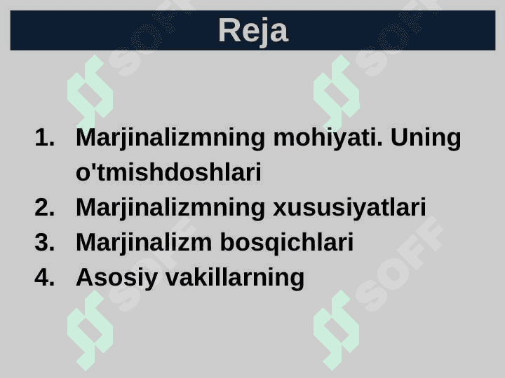 MARJINALIZM VA UNING YO'NALISHLARI 2