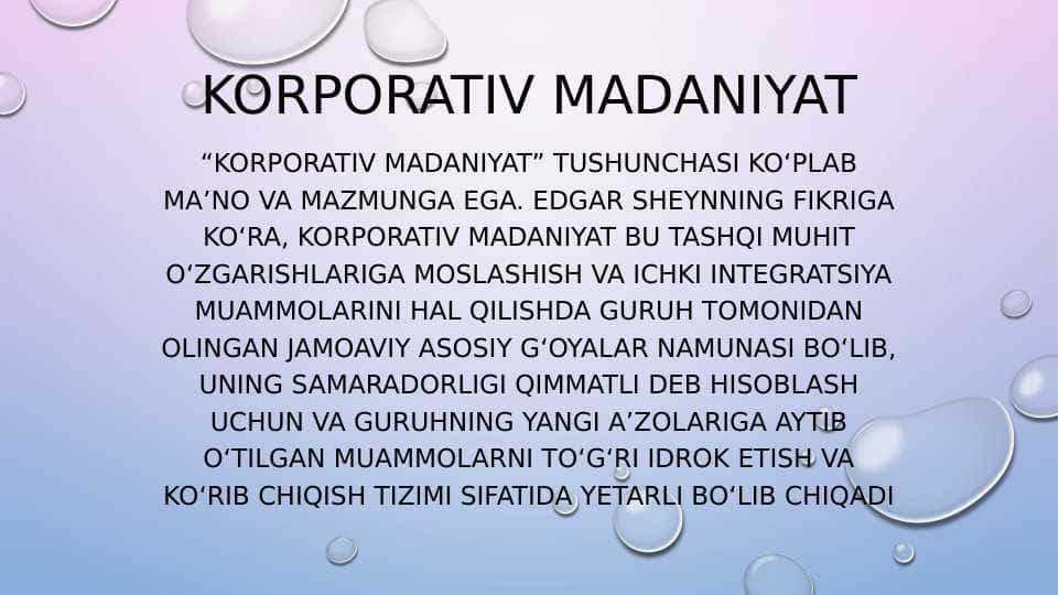 Korporativ madaniyat 1