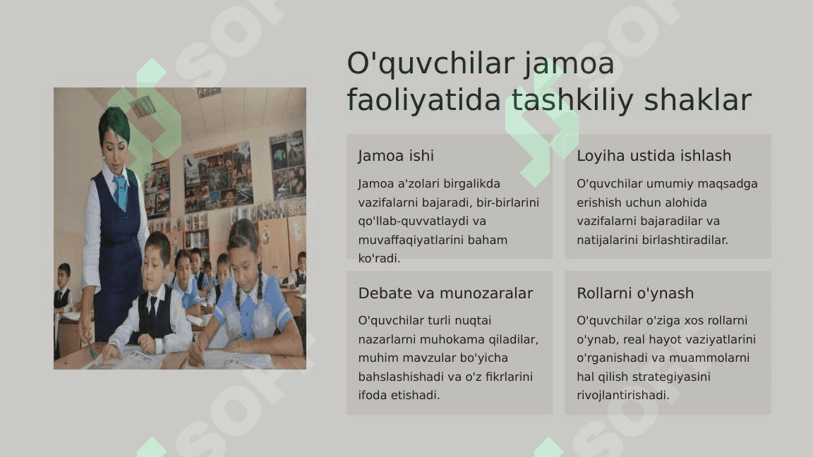 O'quvchilar jamoasi - yaxlit pedagogik jarayonning asosiy shakli 4