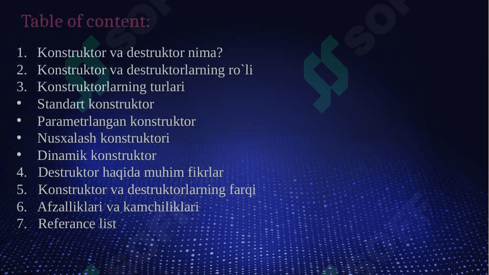 KONSTRUKTORLAR VA DESTRUKTORLAR 3
