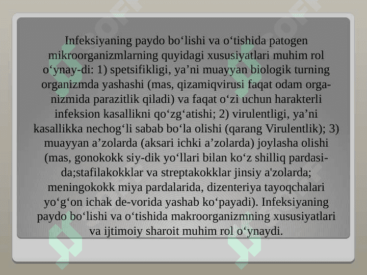 INFEKSIYA HAQIDA TUSHUNCHA. YUQUMLI KASALLIKA TASHXIS QOʻYISH USULLARI 6