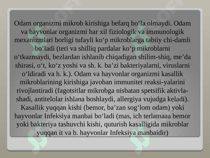 INFEKSIYA HAQIDA TUSHUNCHA. YUQUMLI KASALLIKA TASHXIS QOʻYISH USULLARI 7
