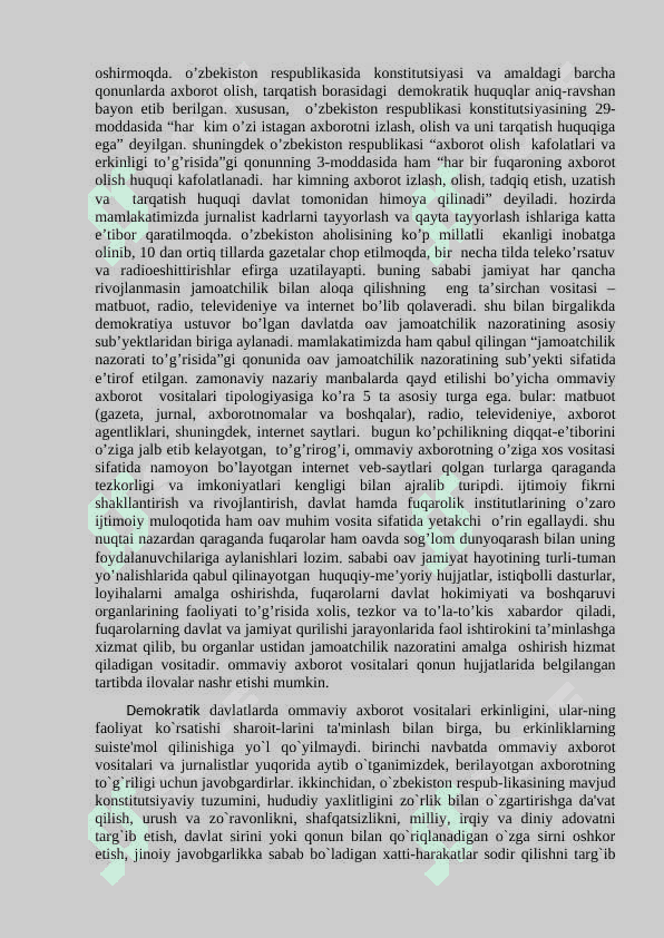 OMMAVIY AXBOROT VOSITALARI FAOLIYATINING HUQUQIY ASASLARI 3