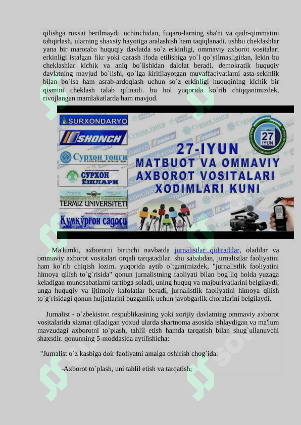 OMMAVIY AXBOROT VOSITALARI FAOLIYATINING HUQUQIY ASASLARI 4