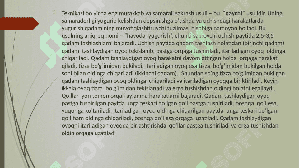 Yengil atletika yugurib kelib uzunlikka sakrash texnikasini o’rganish 7