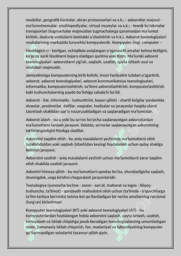 Kompyuterda axborotni saqlash va undan foydalanishi tashkil etish 4