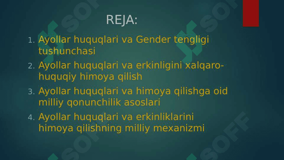 AYOLLAR HUQUQLARI VA GENDER TENGLIGI 2