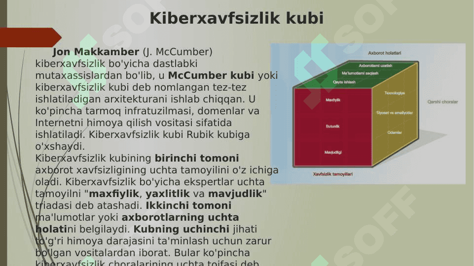 Axborot xavfsizligi tamoyillari.  Axborotni himoyalash usullari 2
