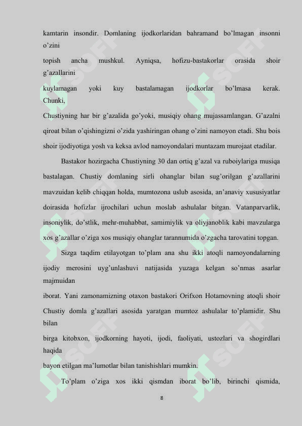 O’ZBEK BASTAKORLARI 8