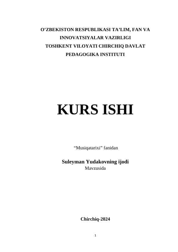 Suleyman Yudakovning ijodi 1