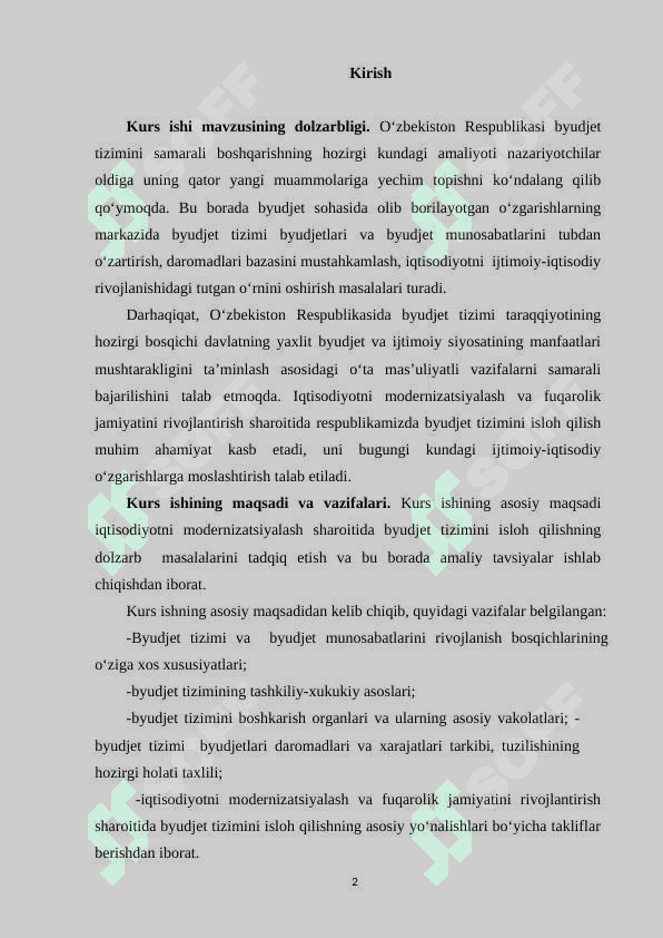 Budjet-soliq va investitsiya siyosati hisobiga korxonalar moliyaviy barqarorligini ta'minlash masalalari 2
