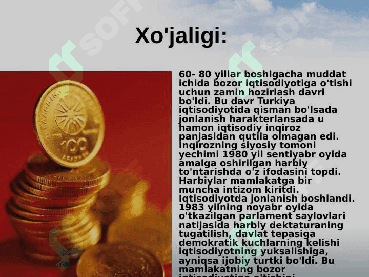 Turkiyaning jahon xojaligida tutgan o`rni. 4