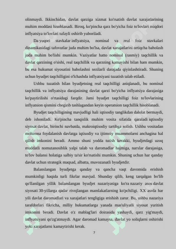 byudjet taqchilligi va uni moliyalashtirish manbalari 7