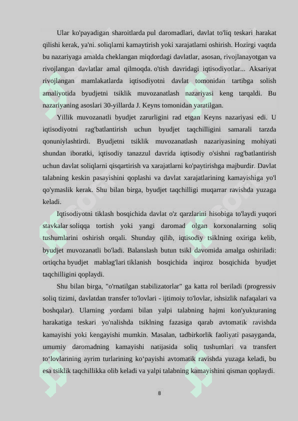 byudjet taqchilligi va uni moliyalashtirish manbalari 8