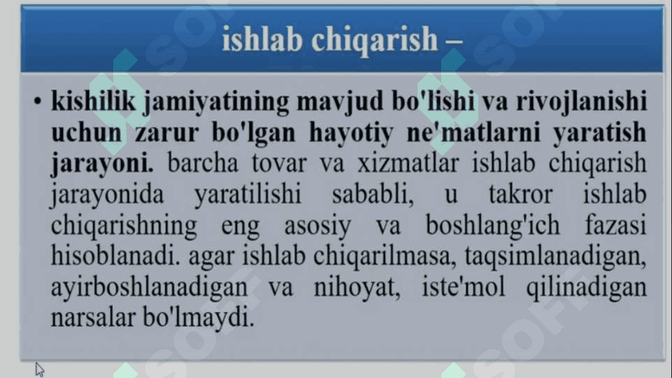 IQTISODIYOT FANINING PREDMETI, SHAKLLANISHI VA UNI BILISH 5
