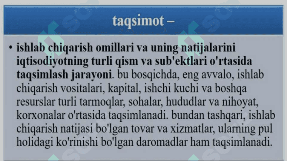 IQTISODIYOT FANINING PREDMETI, SHAKLLANISHI VA UNI BILISH 6
