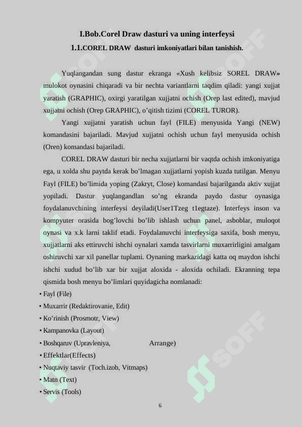 Corel Draw dasturi va uning interfeysi, uskunalar panelida ishlash 5