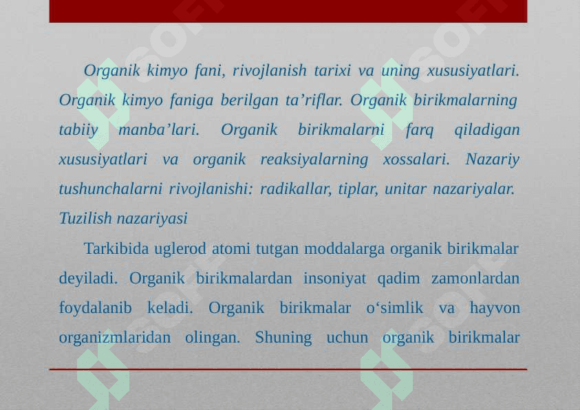 ORGANIK KIMYO FANI 2