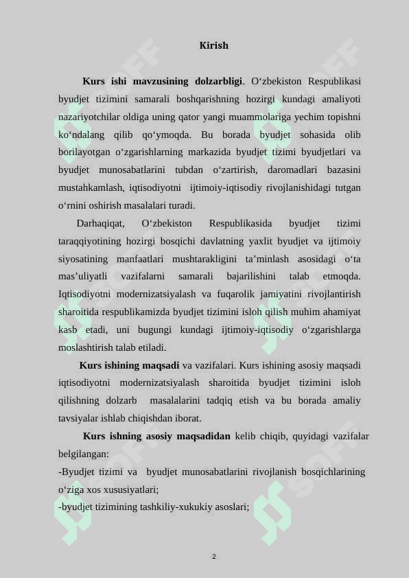 Byudjet tizimini boshqarish 2
