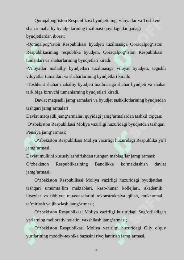 Byudjet tizimini boshqarish 8