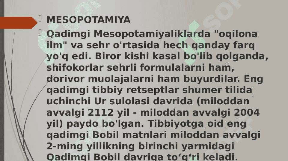 JAHON TIBBIYOTI TARIXI 3