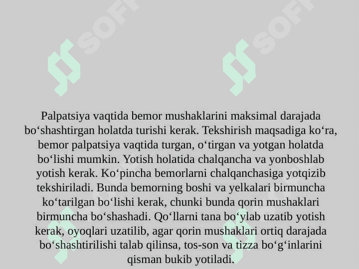 JIGAR VA O‘T YO‘LLARI. TEKSHIRISH USULLARI: PALPATSIYA, PERKUSSIYA 8