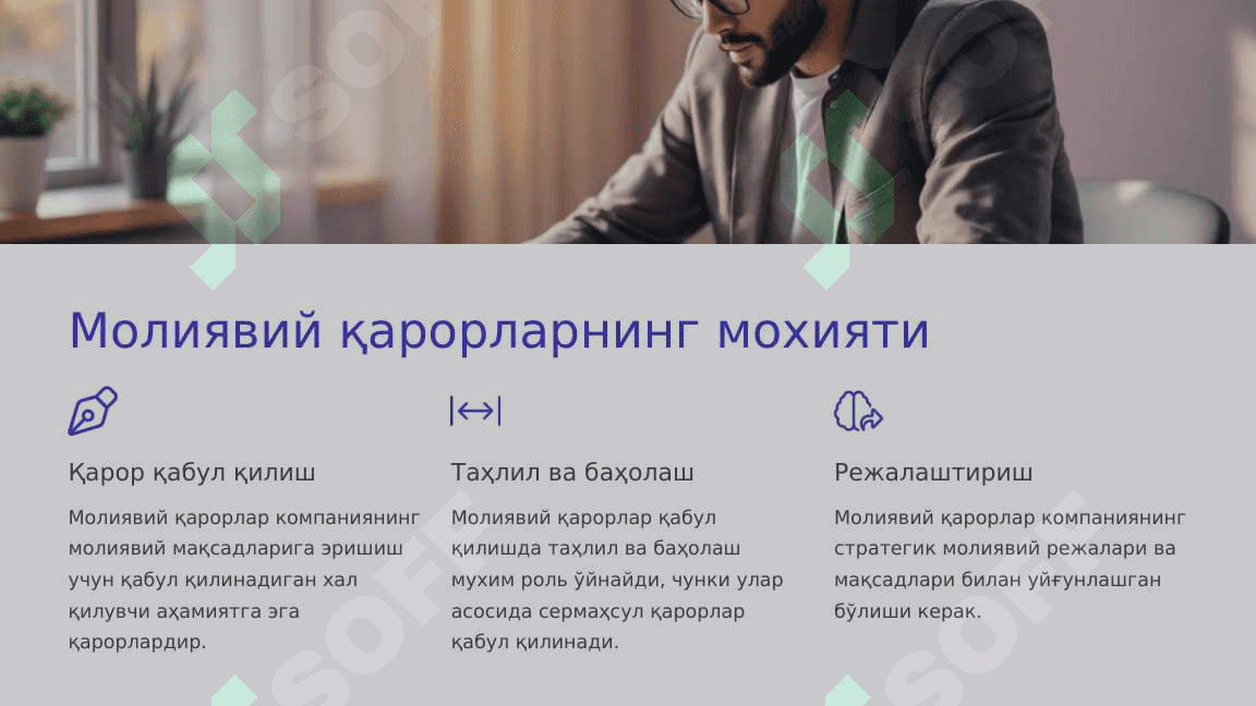 Молиявий қарорлар || Moliyaviy qarorlar 2